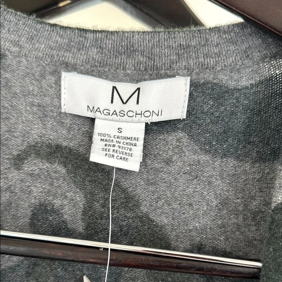 Magaschoni Gray and Black Knit Cardigan Sweater - Picture 2 of 6